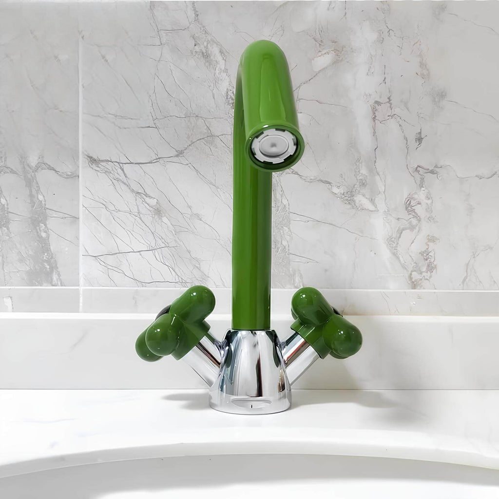 Robinet mélangeur lavabo double poignée contemporain