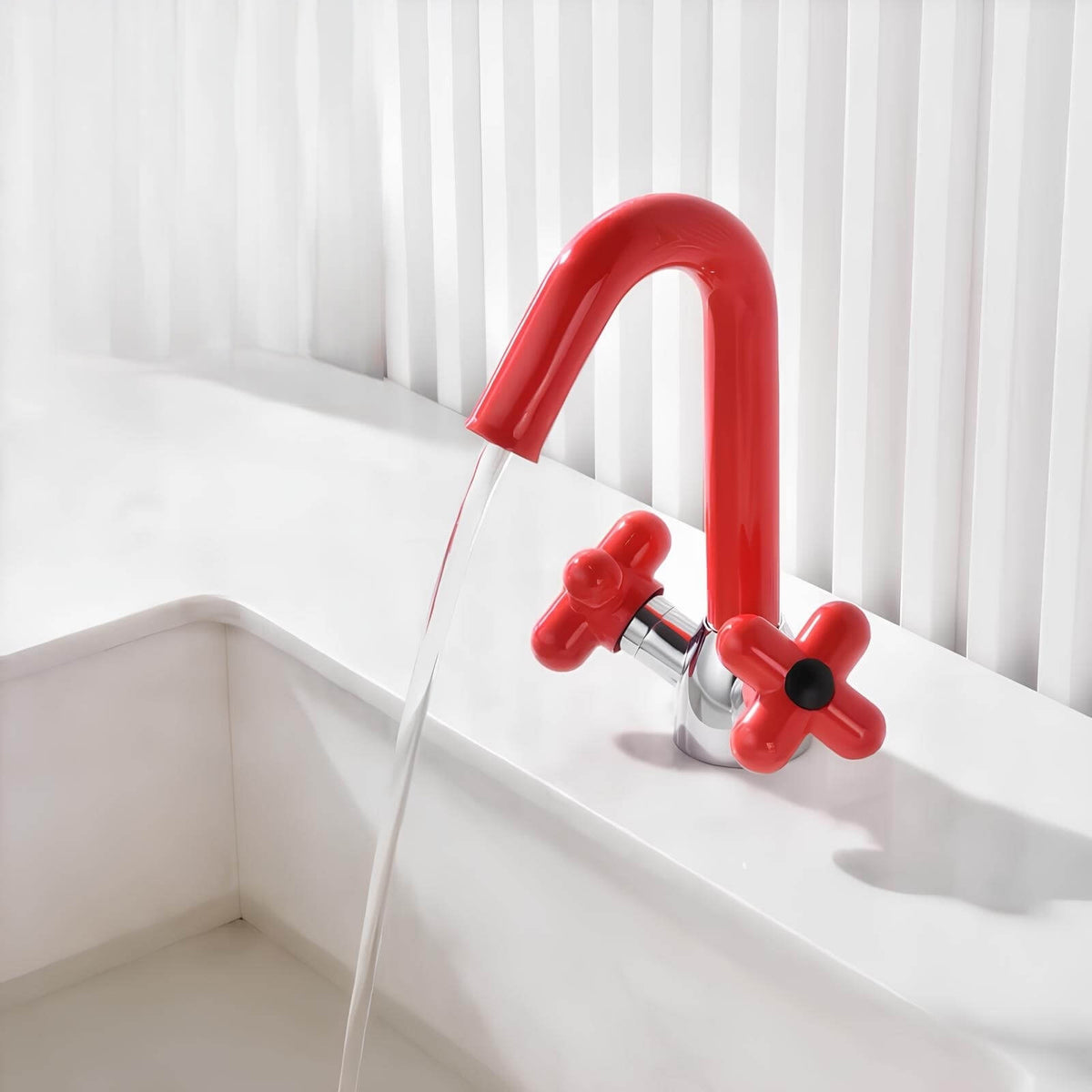 Robinet mélangeur lavabo double poignée contemporain