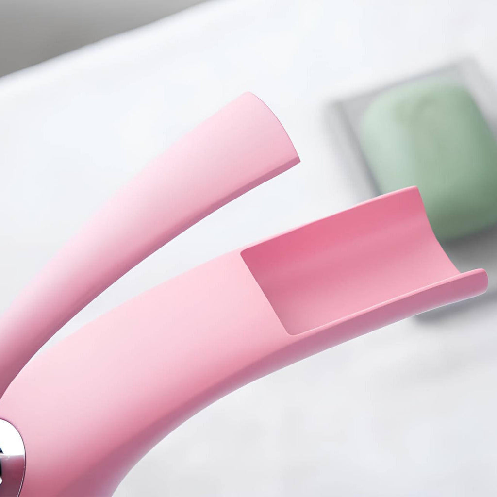 Robinet mitigeur cascade rose en laiton pour lavabo