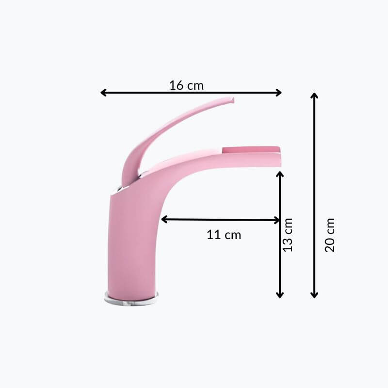 Robinet mitigeur cascade rose en laiton pour lavabo
