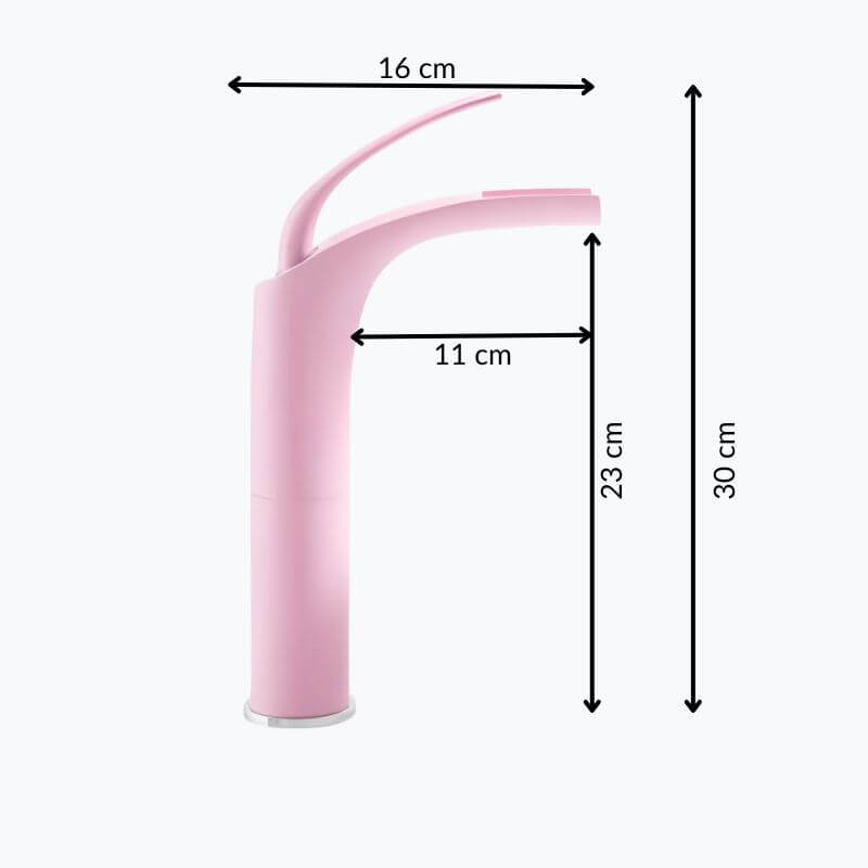 Robinet mitigeur cascade rose en laiton pour lavabo