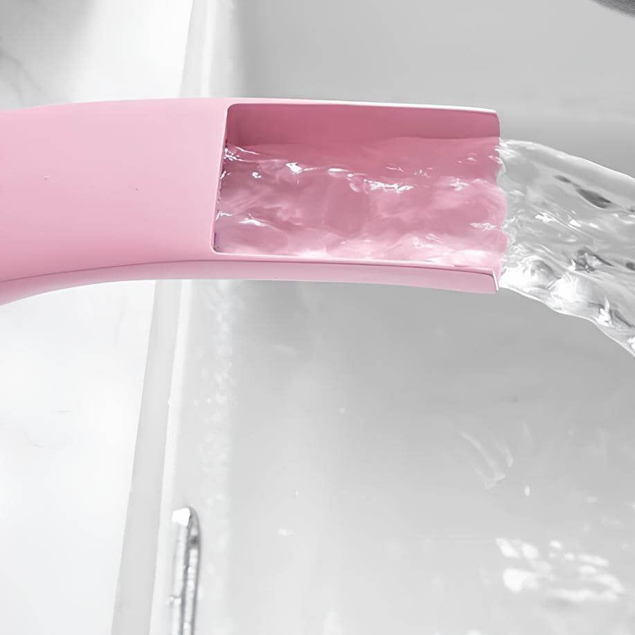 Robinet mitigeur cascade rose en laiton pour lavabo