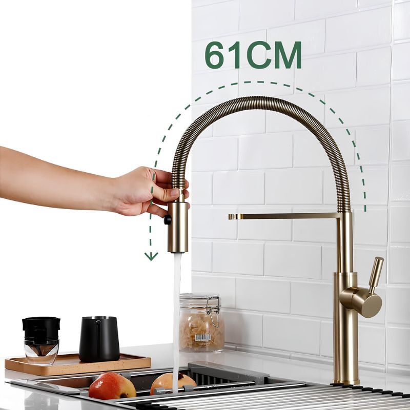 Robinet mitigeur cuisine bec escamotable rotation 360°