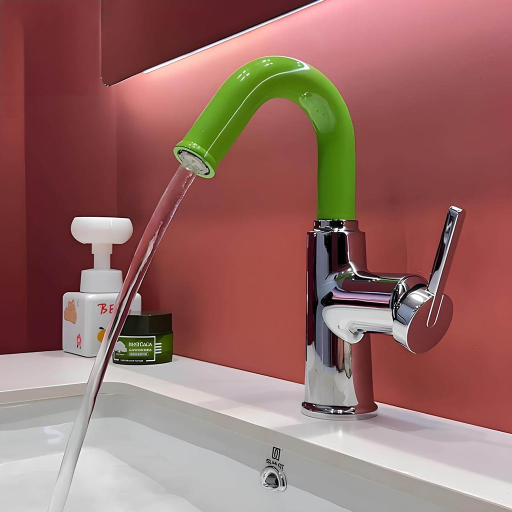 Robinet mitigeur laiton bec pivotant 360° contemporain