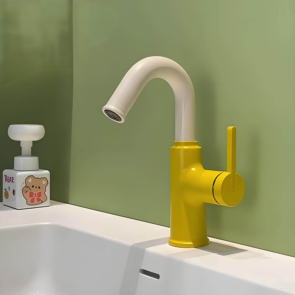 Robinet mitigeur laiton bec pivotant 360° contemporain