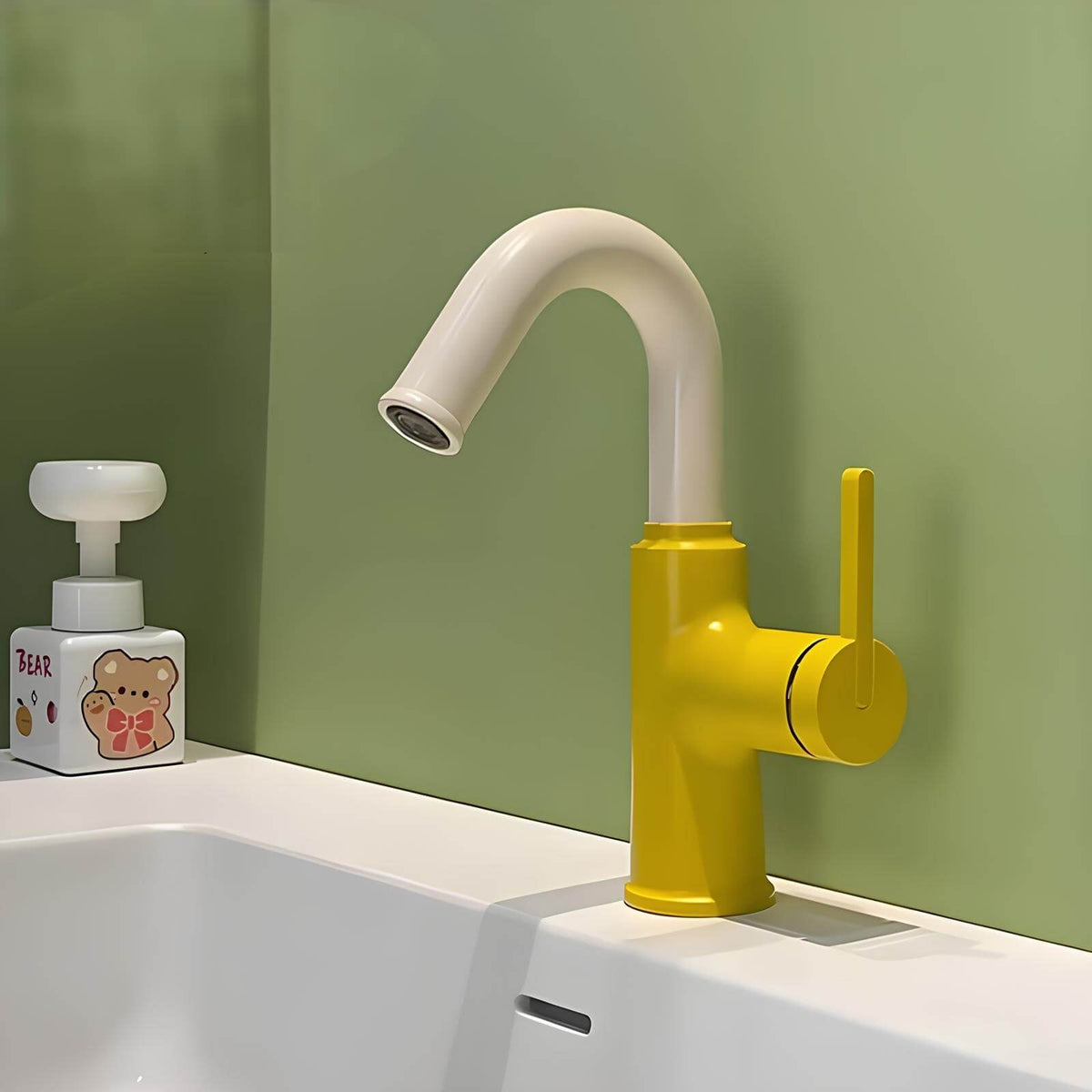 Robinet mitigeur laiton bec pivotant 360° contemporain