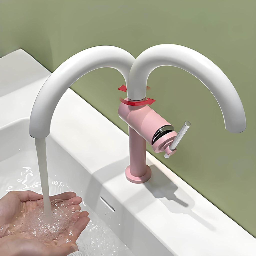 Robinet mitigeur laiton bec rotatif 360° brossé