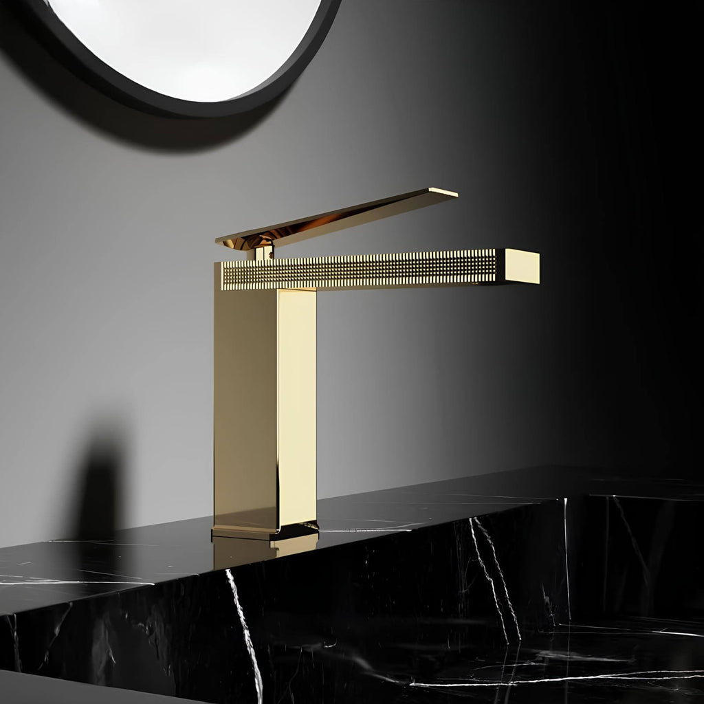 Robinet mitigeur lavabo laiton design épuré