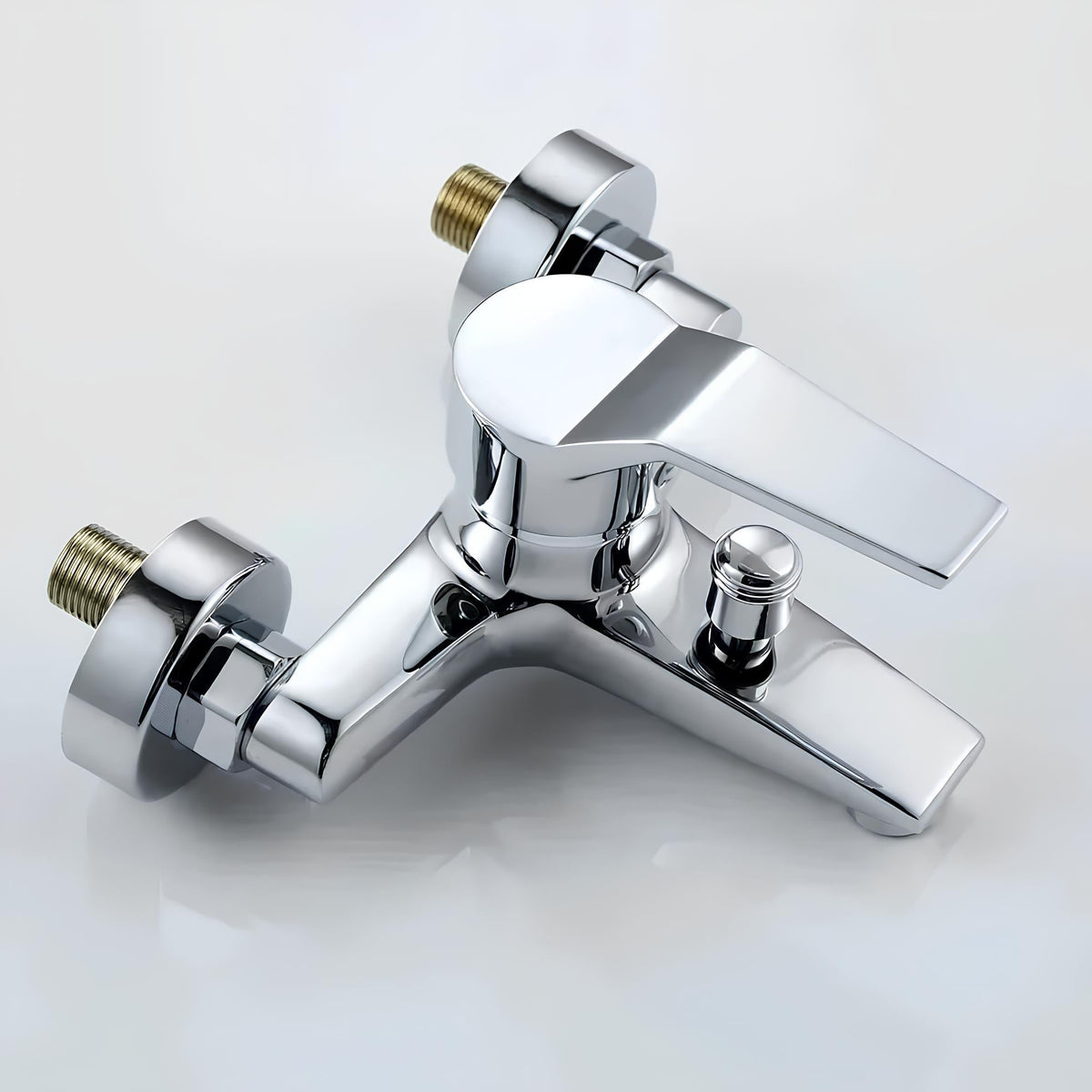 Robinet mitigeur mural bouton-poussoir chrome