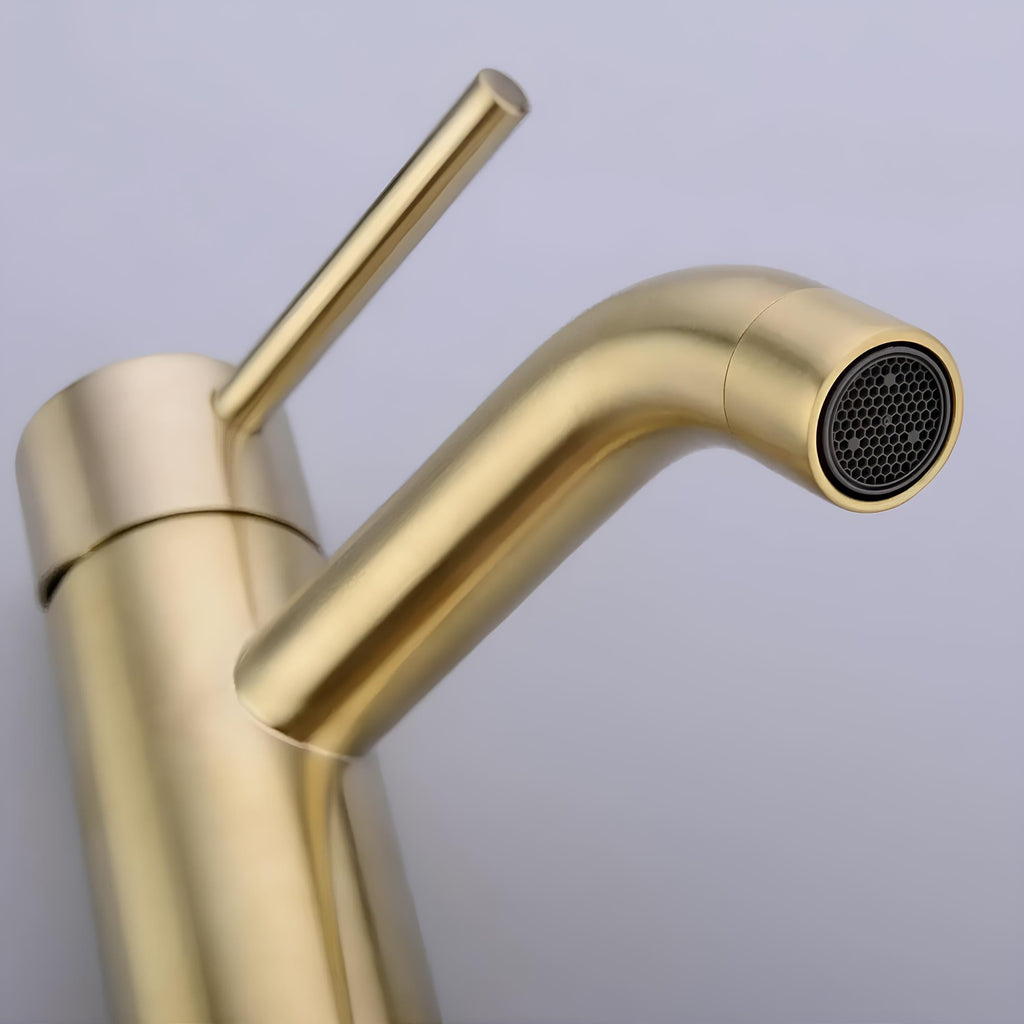 Robinet mitigeur or brossé inox
