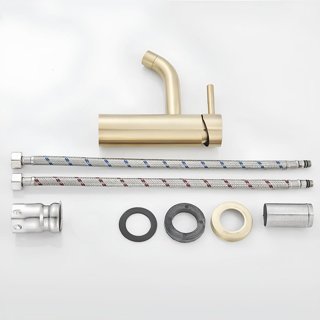 Robinet mitigeur or brossé inox