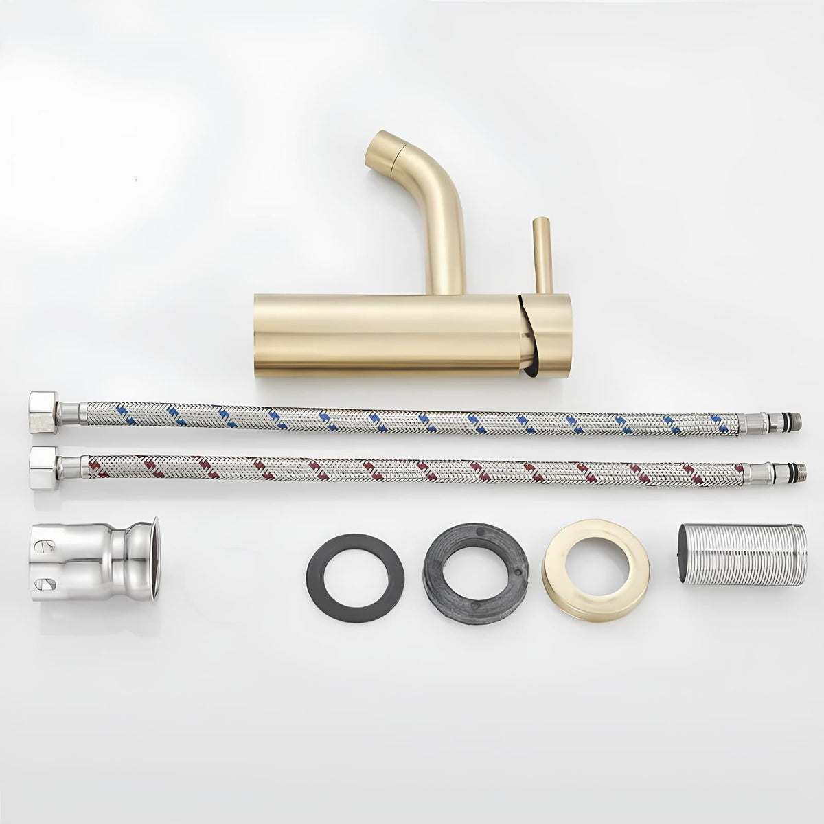 Robinet mitigeur or brossé inox