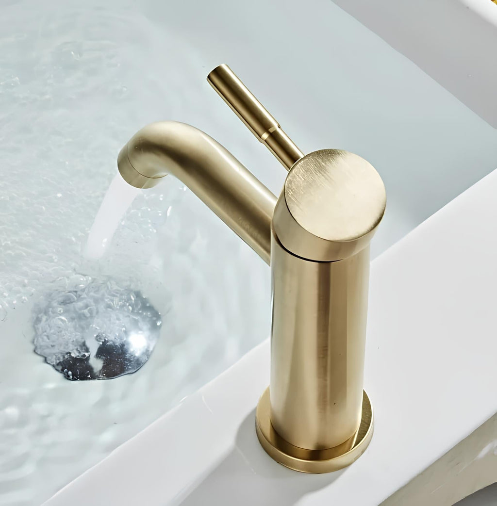 Robinet mitigeur or brossé inox