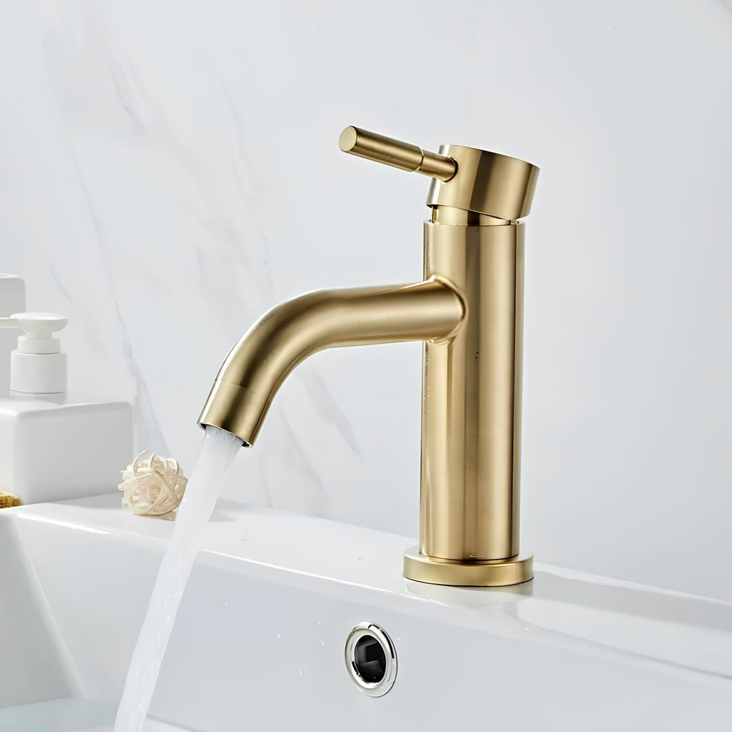 Robinet mitigeur or brossé inox