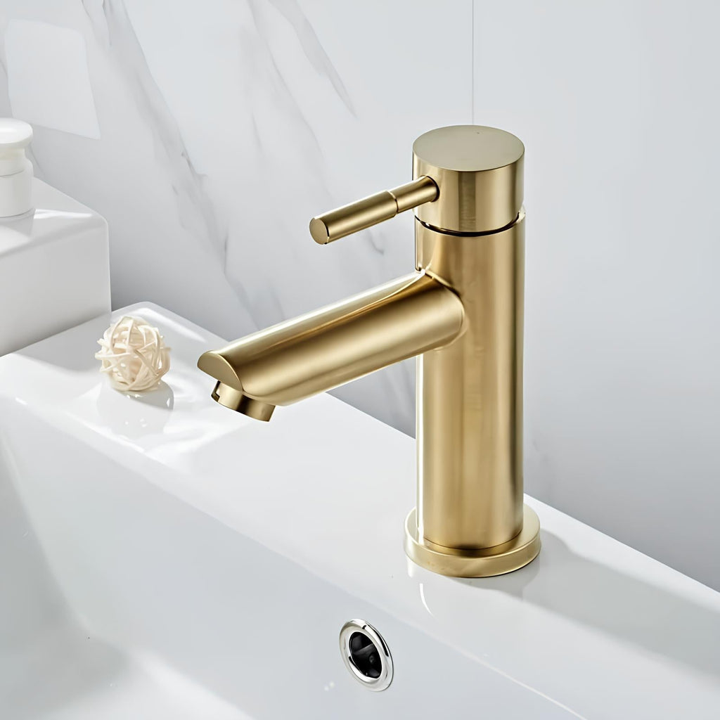 Robinet mitigeur or brossé inox