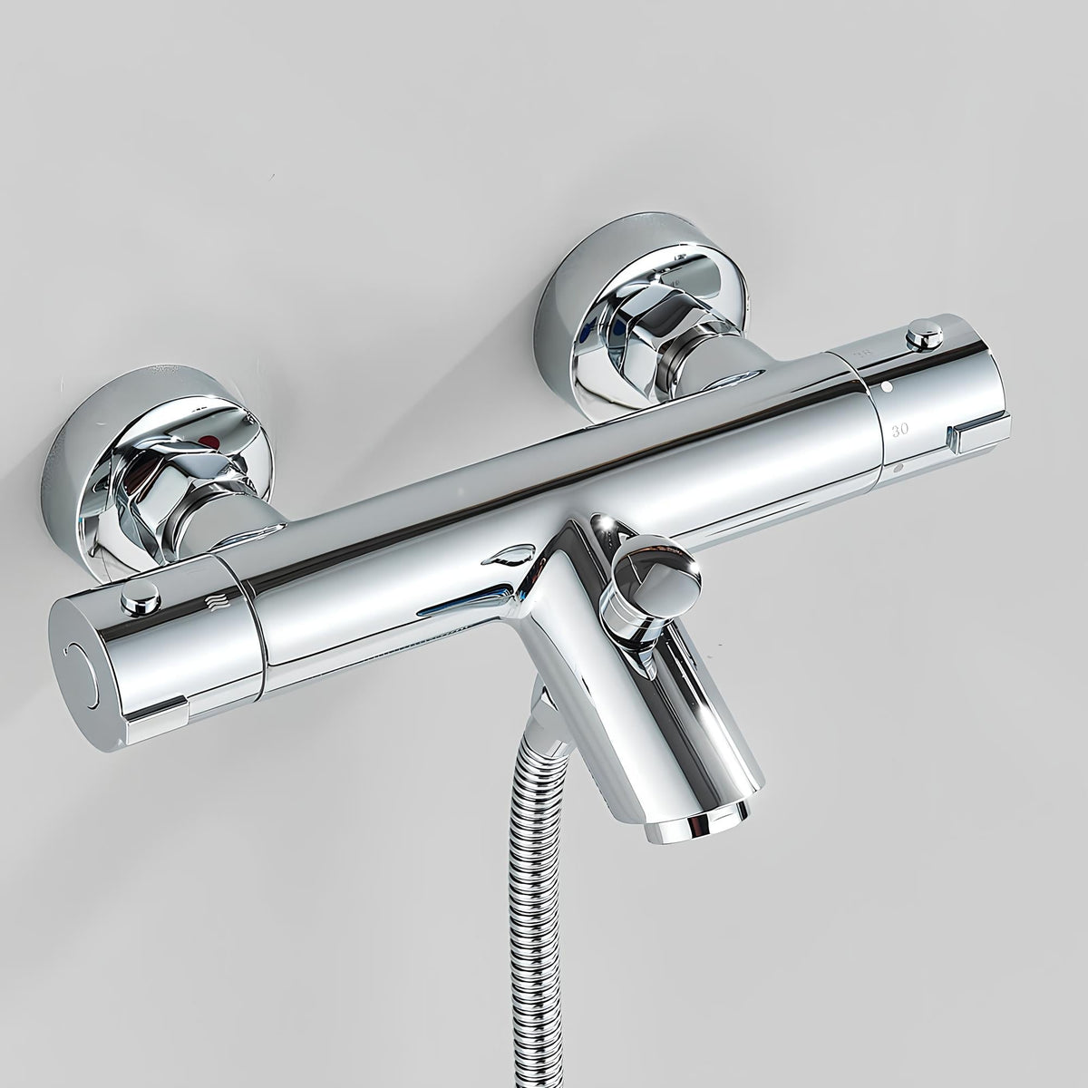 Robinet mitigeur thermostatique laiton poli design