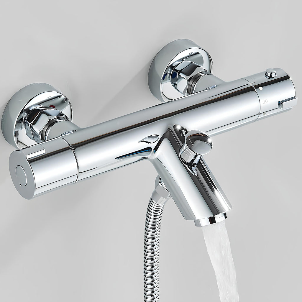 Robinet mitigeur thermostatique laiton poli design