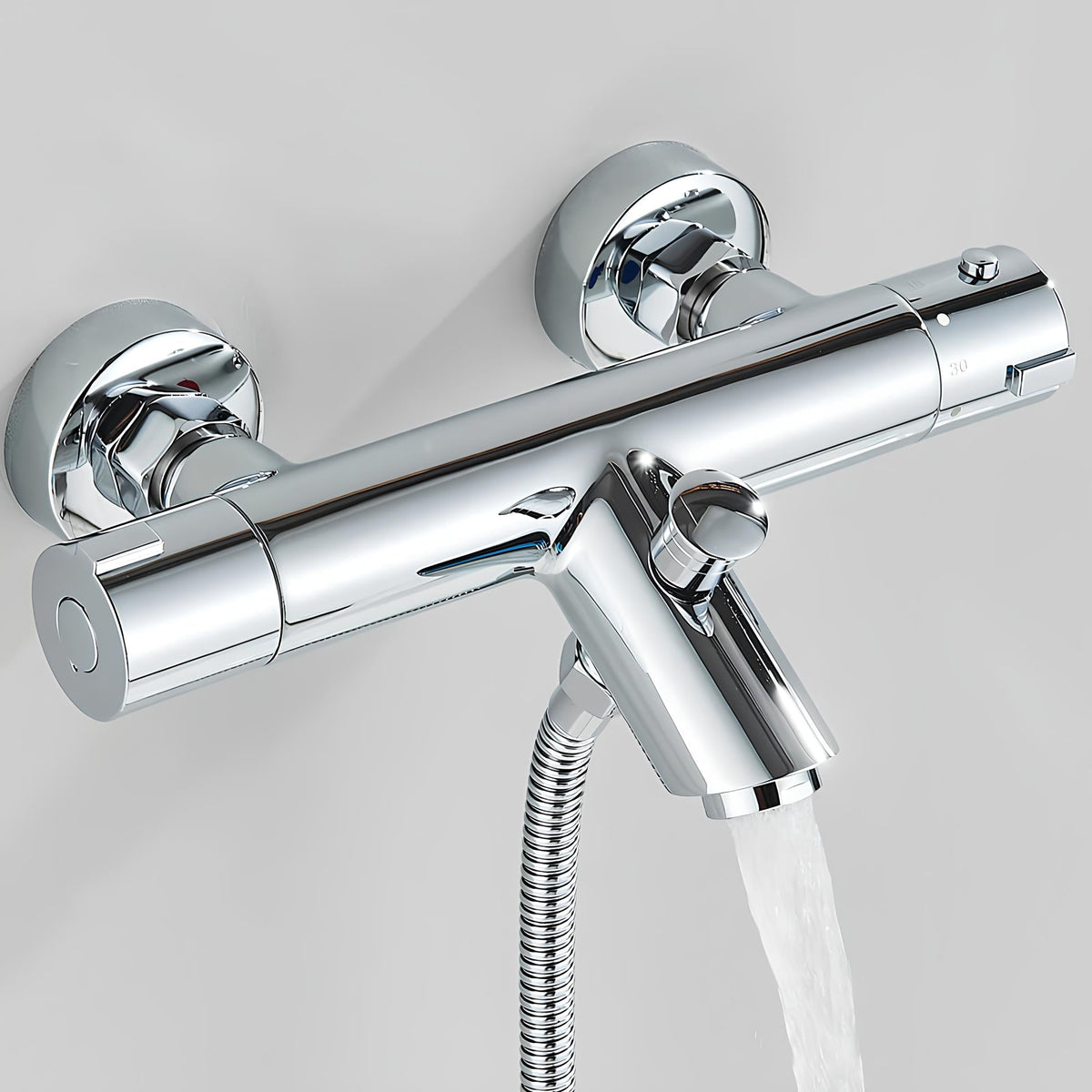 Robinet mitigeur thermostatique laiton poli design
