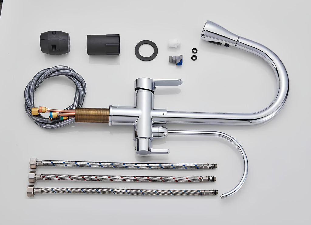 Robinet cuisine extractible avec filtre intégré bicolore