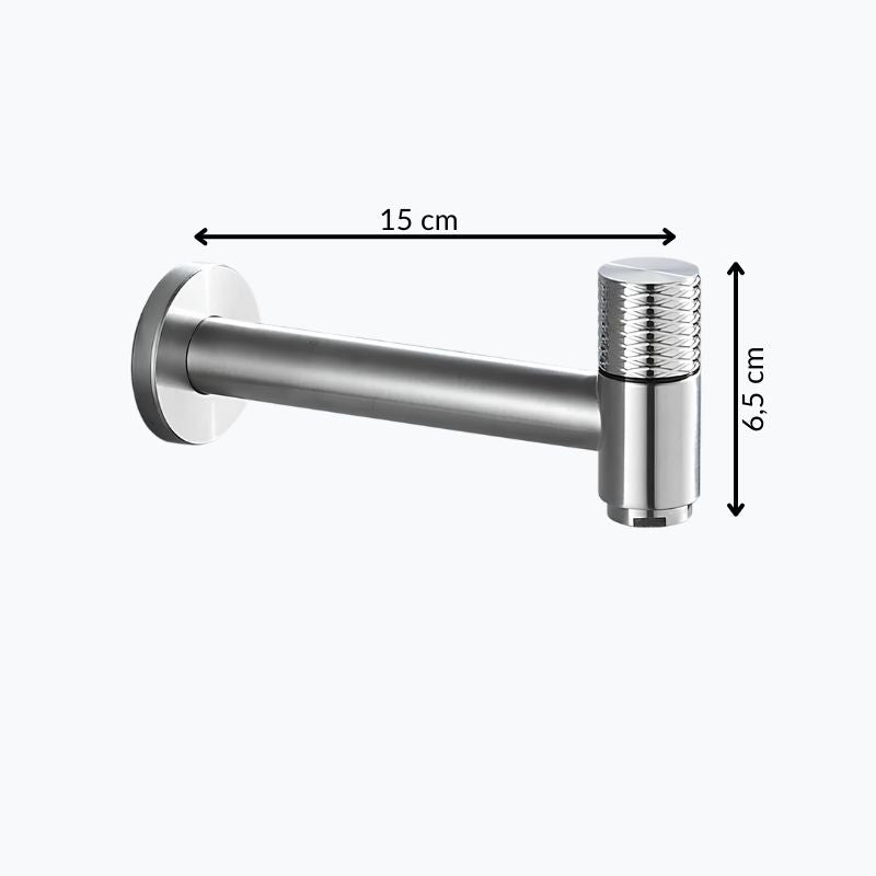 Robinet mural acier inoxydable eau froide intérieur extérieur