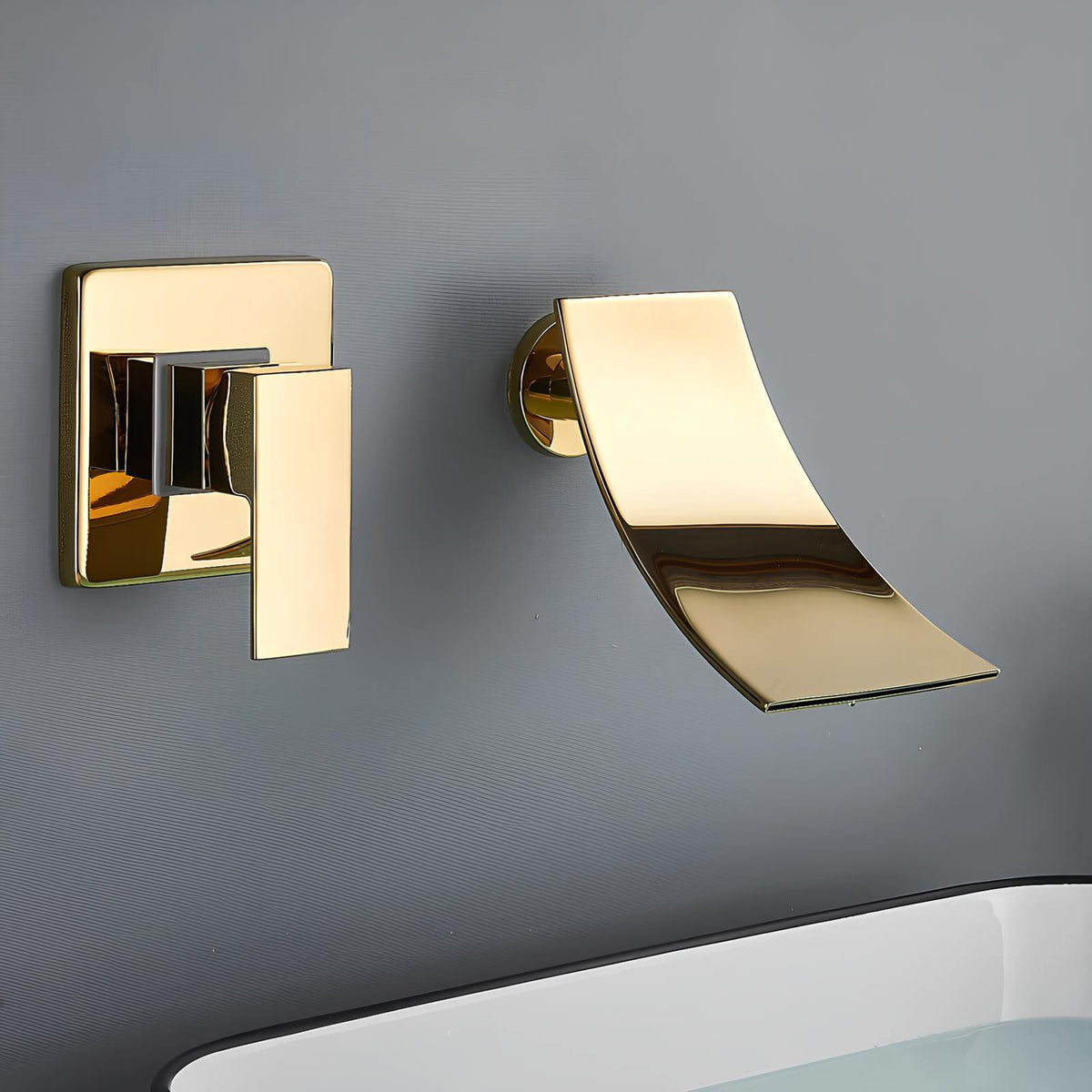 Robinet mural cascade encastré minimaliste