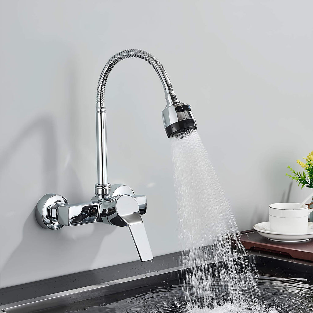 Robinet mural cuisine 2 fonctions bec orientable