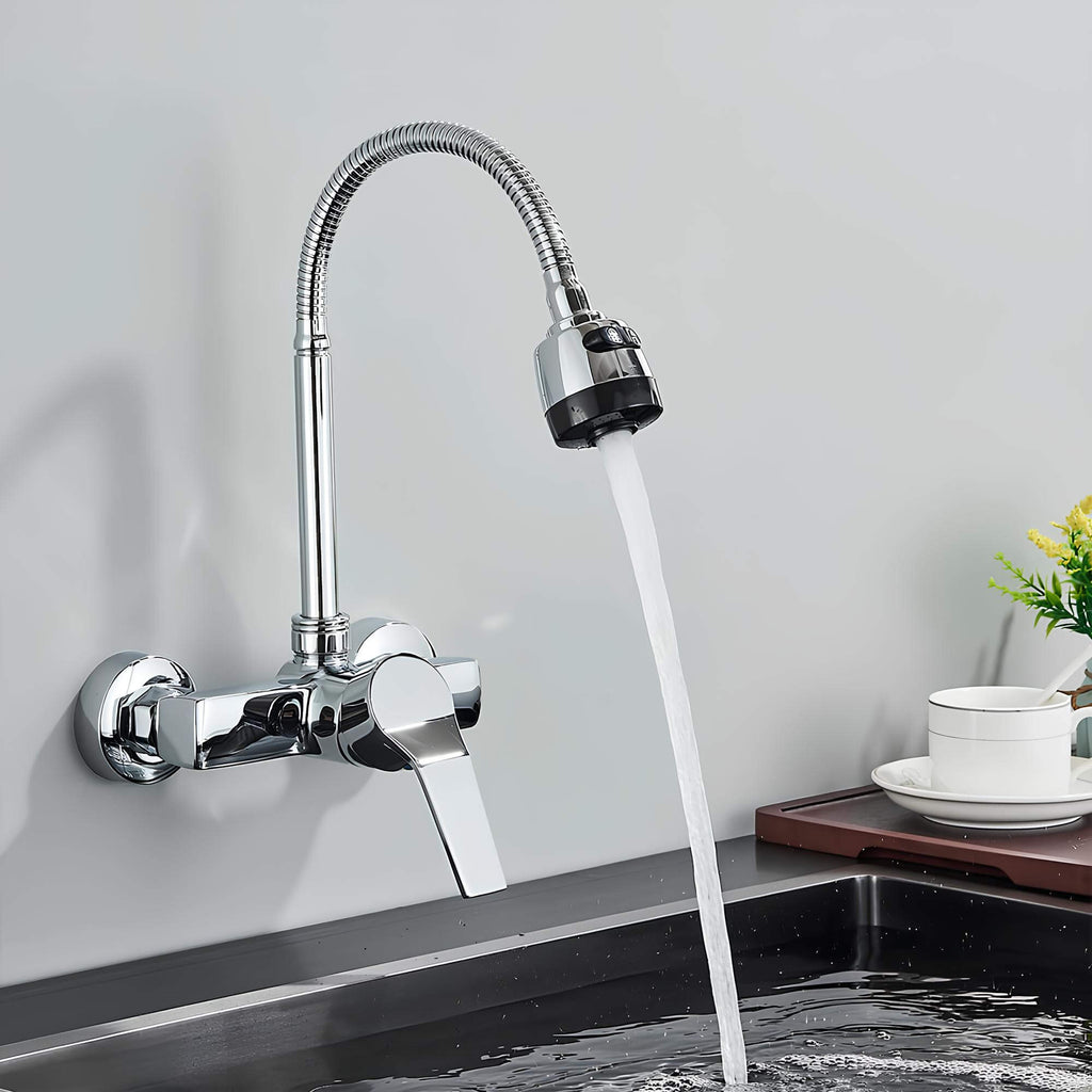 Robinet mural cuisine 2 fonctions bec orientable