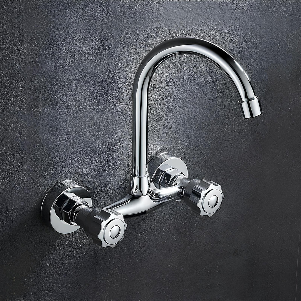 Robinet mural cuisine acier inoxydable bec rotatif