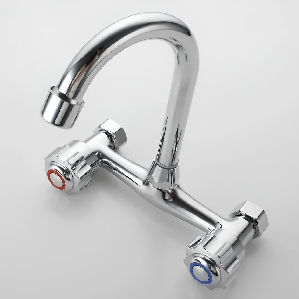 Robinet mural cuisine acier inoxydable bec rotatif