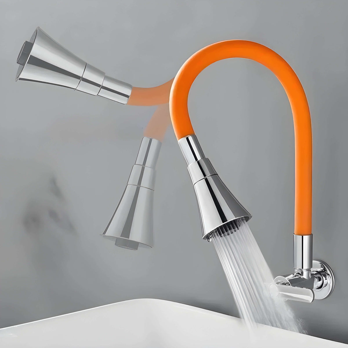 Robinet mural cuisine eau froide - Bec flexible 360°