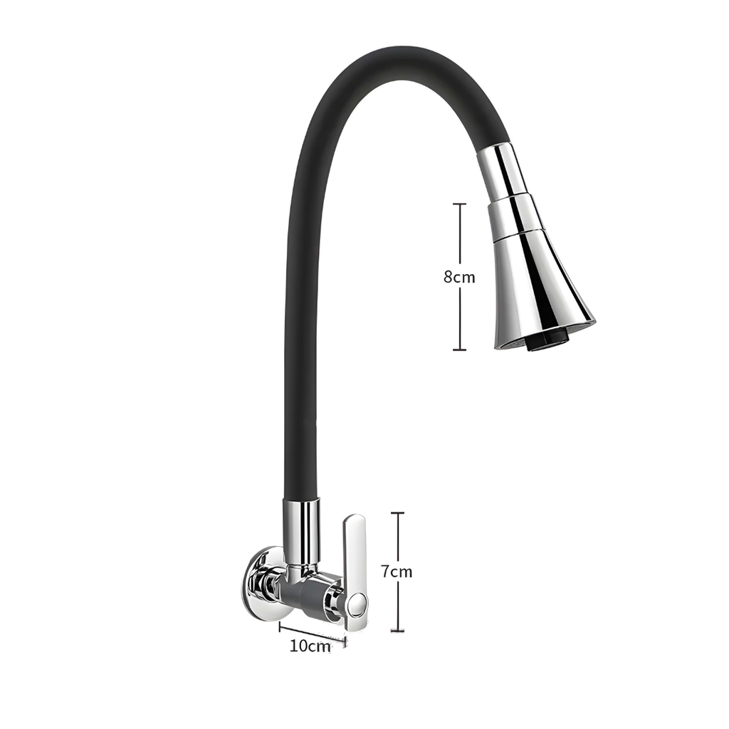 Robinet mural cuisine eau froide - Bec flexible 360°