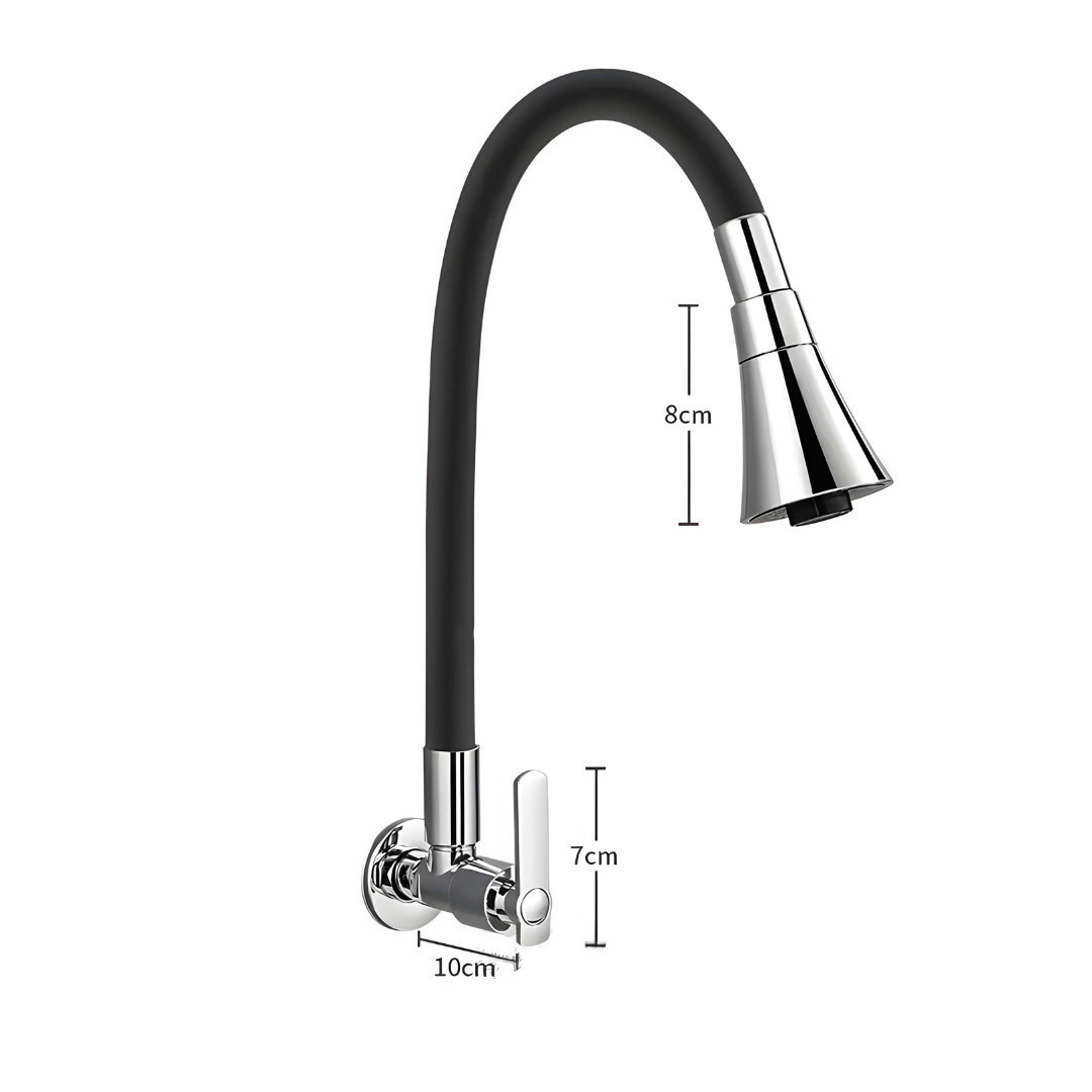 Robinet mural cuisine eau froide - Bec flexible 360°