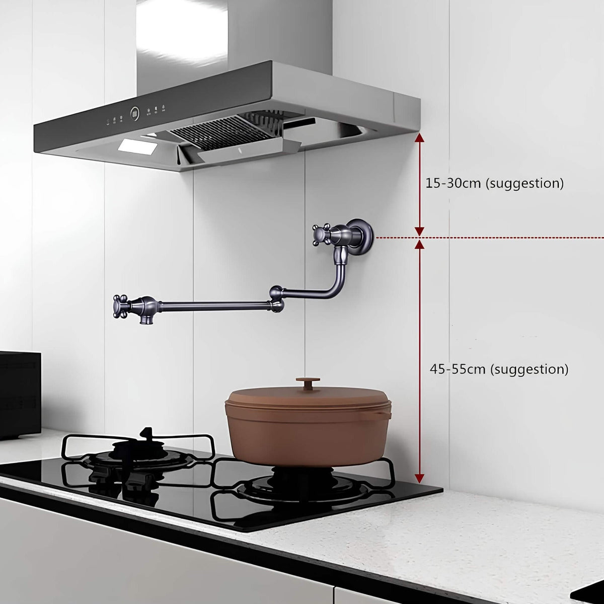Robinet mural cuisine laiton bec pliable eau froide