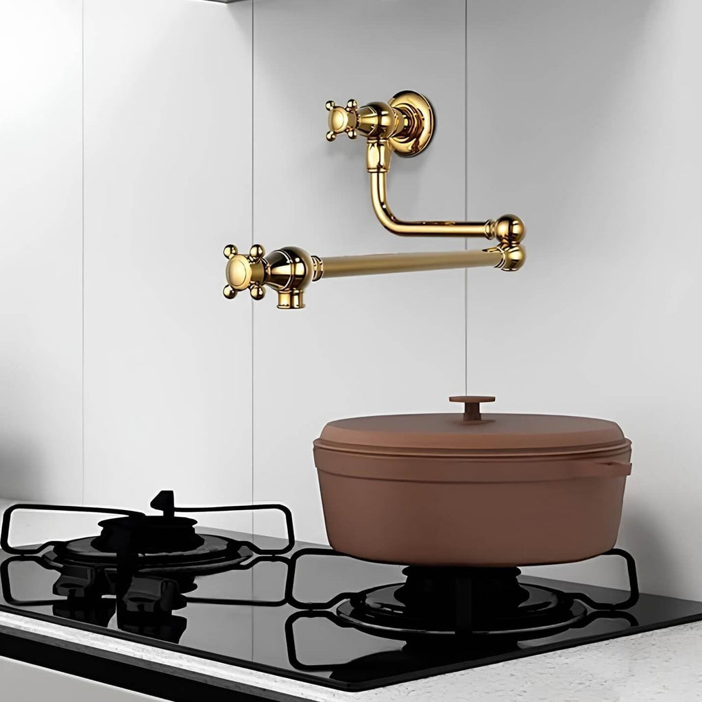 Robinet mural cuisine laiton bec pliable eau froide