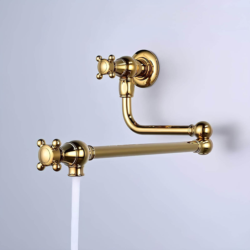 Robinet mural cuisine laiton bec pliable eau froide