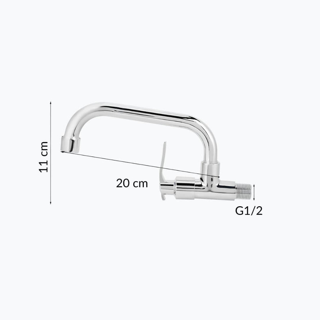 Robinet mural eau froide pivotant cuisine buanderie