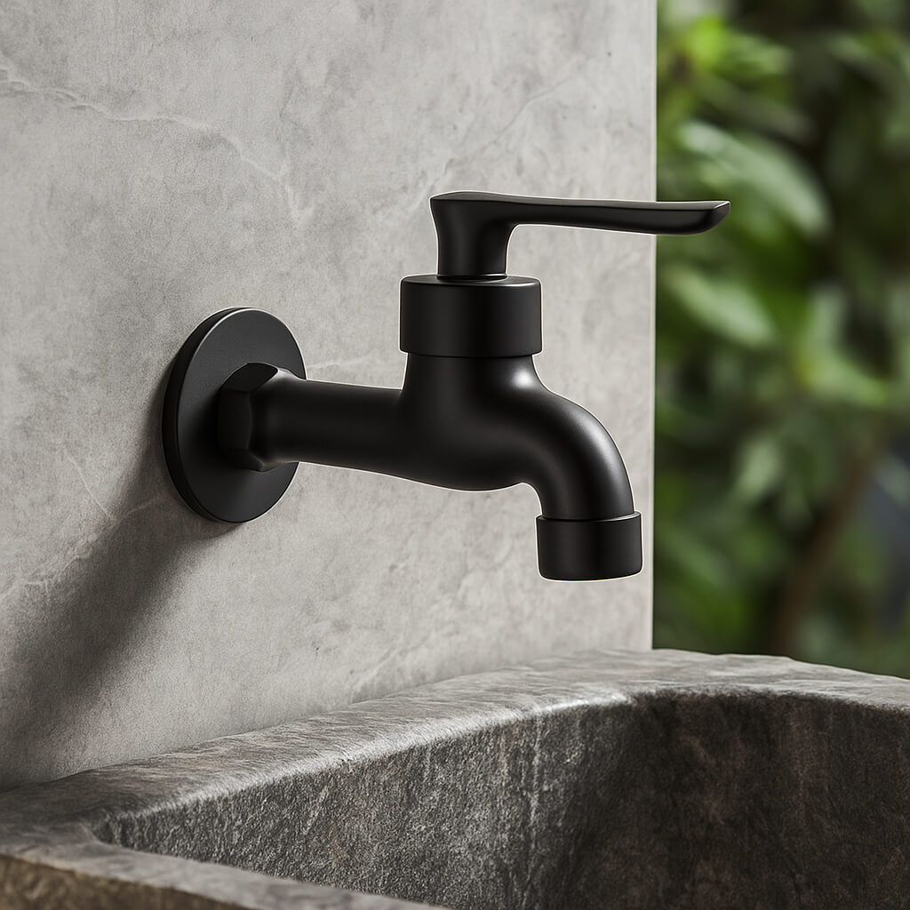 Robinet mural extérieur noir eau froide