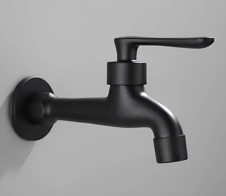 Robinet mural extérieur noir eau froide