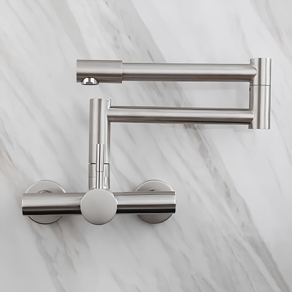 Robinet mural pivotant rabattable inox brossé