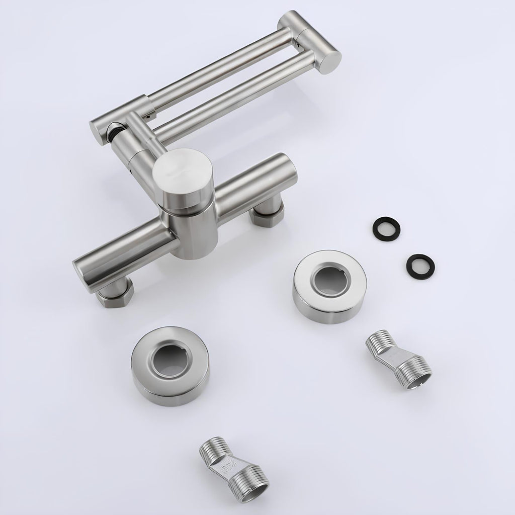 Robinet mural pivotant rabattable inox brossé