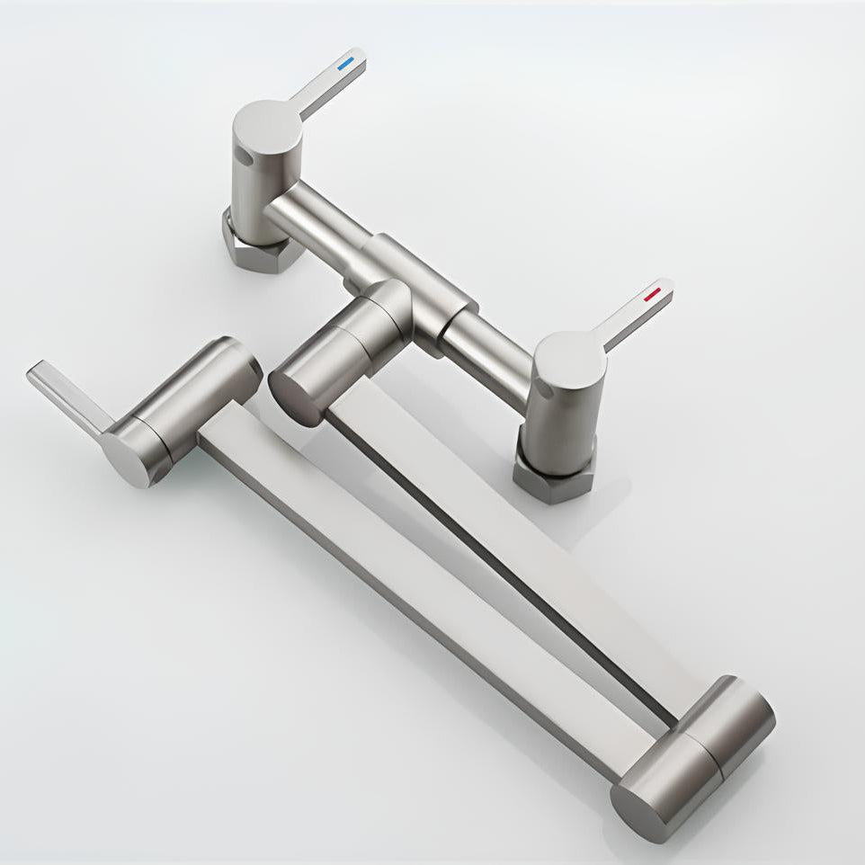 Robinet mural pivotant rabattable inox brossé