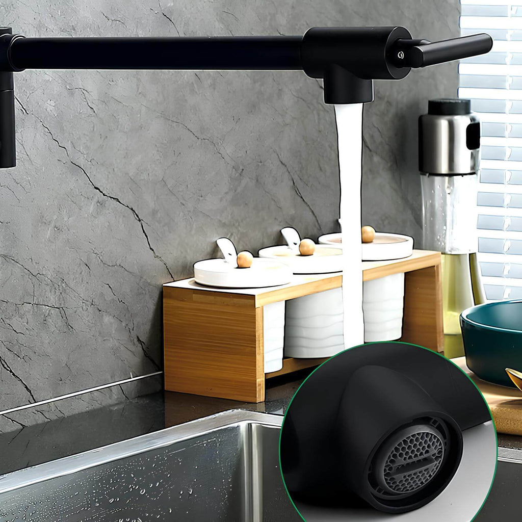 Robinet mural pliable eau froide bec rotatif cuisine