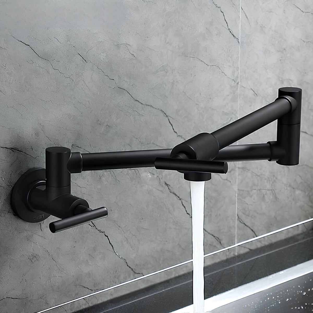 Robinet mural pliable eau froide bec rotatif cuisine