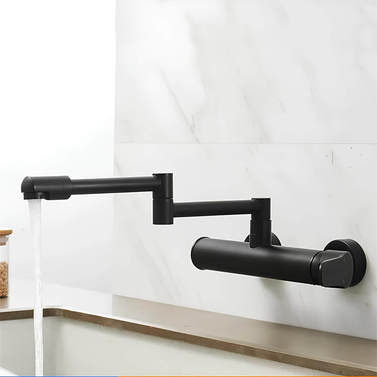 Robinet mural pliable laiton mitigeur cuisine bec 360°