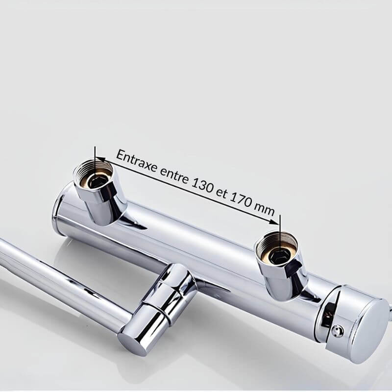 Robinet mural pliable laiton mitigeur cuisine bec 360°