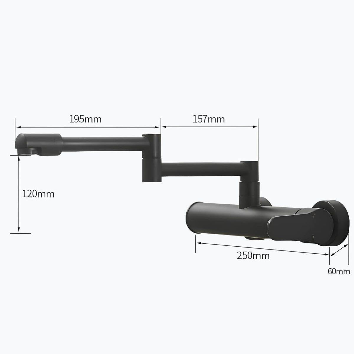 Robinet mural pliable laiton mitigeur cuisine bec 360°