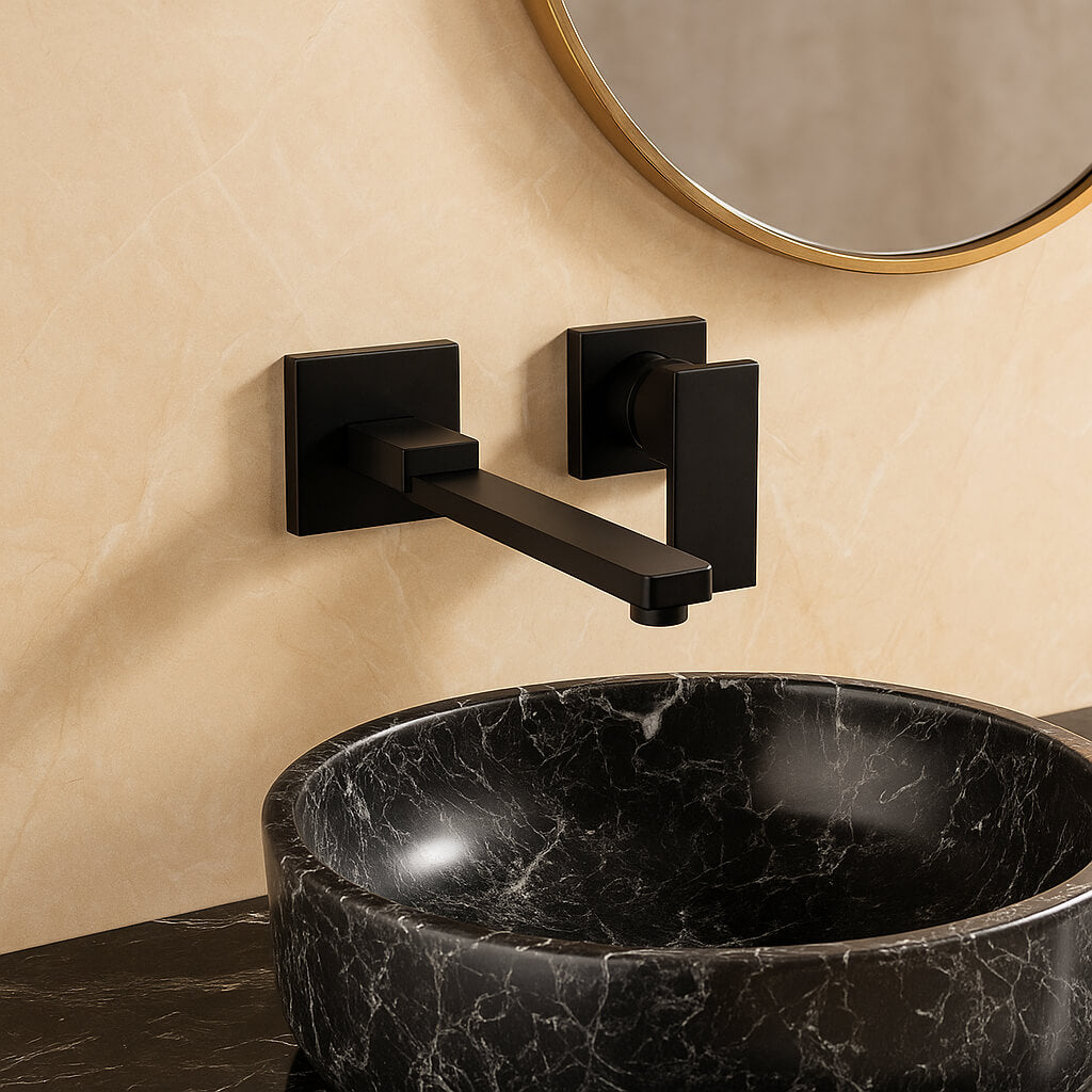 Robinet mural rabattable bec orientable