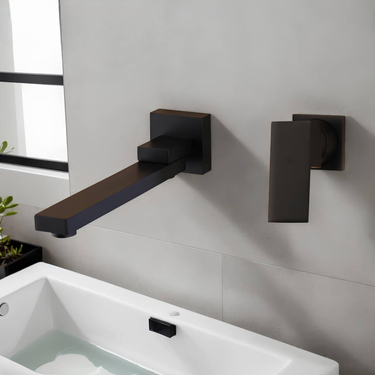 Robinet mural rabattable bec orientable