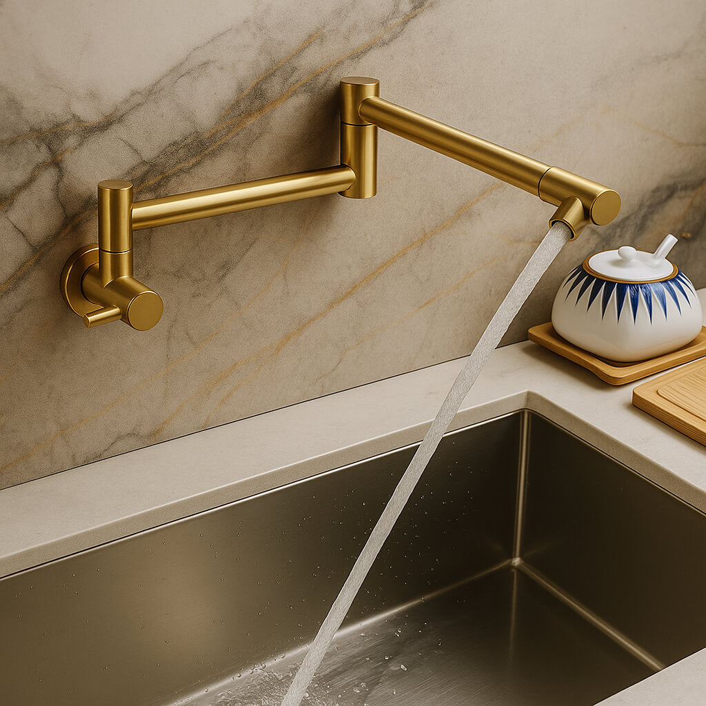 Robinet mural rabattable eau froide acier inoxydable