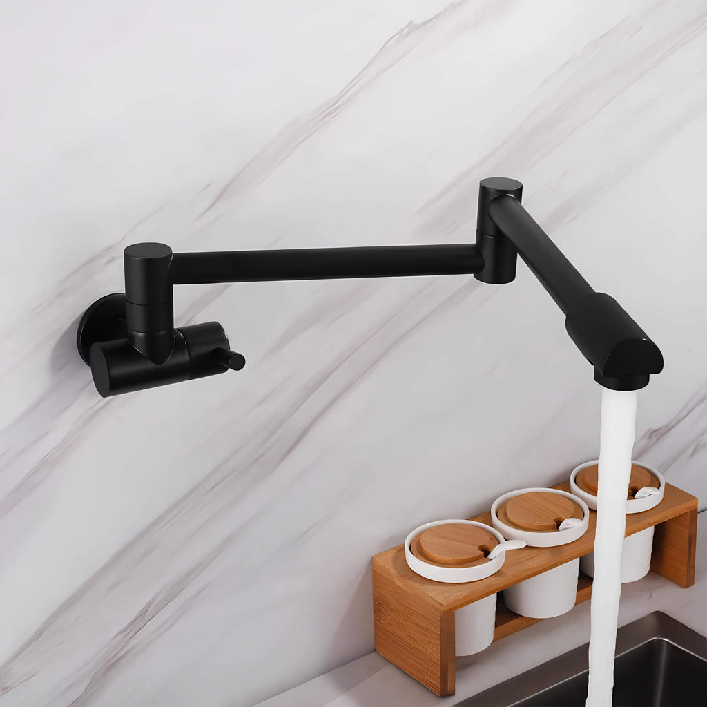 Robinet mural rabattable eau froide - bec rotatif